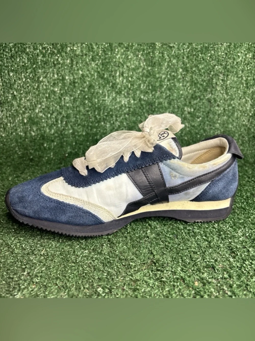 TORY BURCH 8913 SUEDE AND TEXTILE Women's Sneakers Trainers‎ Size 8 M